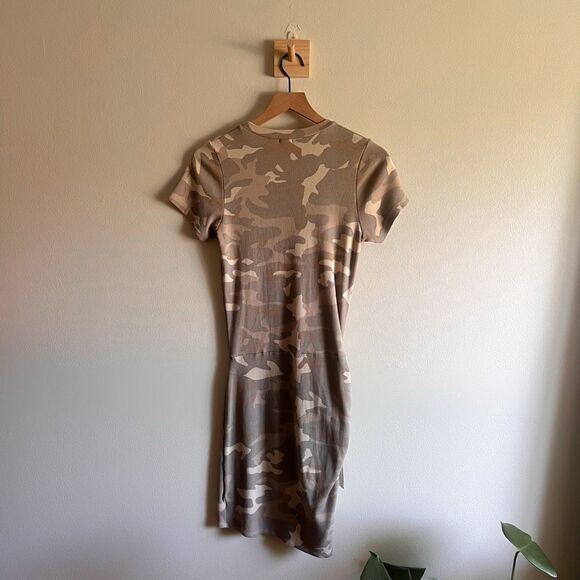 Monrow Urban Camo Tie Waist T Shirt Dress Size M - Picture 5 of 7